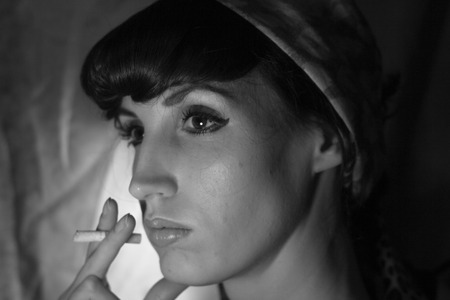 portrait of beautiful European girls in various imagesの写真素材