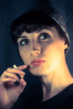 portrait of beautiful European girls in various imagesの写真素材