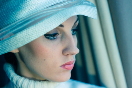 portrait of beautiful European girls in various images