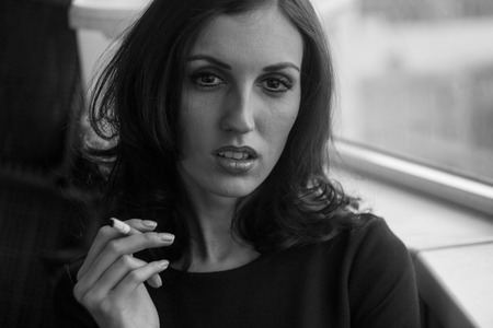 portrait of beautiful European girls in various imagesの写真素材