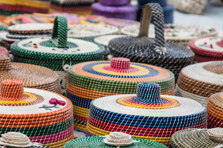 Straw Craftwork in Alagoas - Maceio - Brazilの写真素材