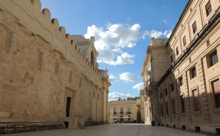 prospect of a square in the historical center of the baroque Ortigia in Syracuse, Sicily, Italyの写真素材