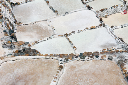 Terraced salt pans Also known as "salt mines of Maras Salinas or" in the Andes Mountains in Cusco, Peru.の写真素材