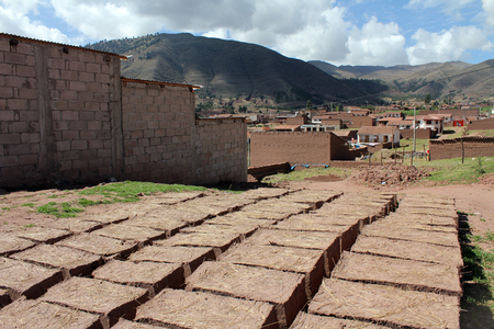 Adobe bricks in the sun to dryの写真素材