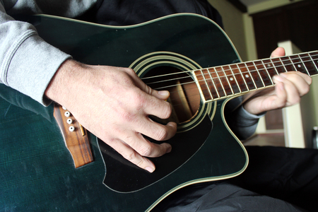 Man playing guitar spanishの写真素材