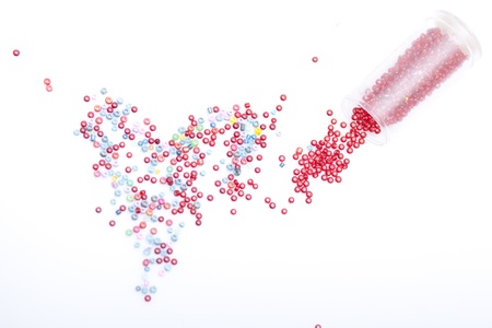 boat heart shaped beadsの写真素材