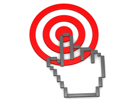 Target and Hand Cursor 3Dの写真素材