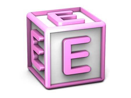 E Letter Cubeの写真素材