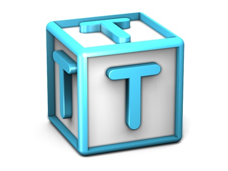 T Letter Cubeの写真素材