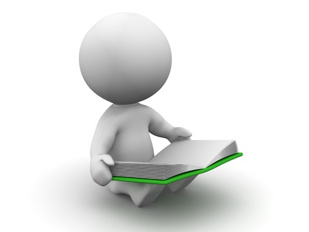 3D Man Reading a Bookの写真素材