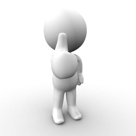 3D Man Showing Big Thumbs Upの写真素材