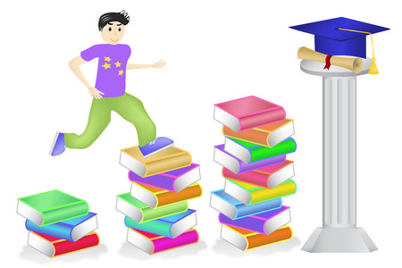 Illustration symbolizing perseverance towards goal   diploma  のイラスト素材