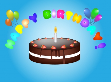 vector illustration of a birthday cakeのイラスト素材