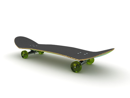 A 3D skateboard isolated on whiteの写真素材