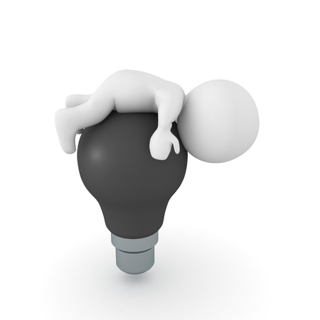 3D illustration depicting the concept of a creative block or having no bright ideas.の写真素材