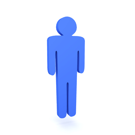 3D rendering of male outline. 3D Rendering isolated on white.の写真素材