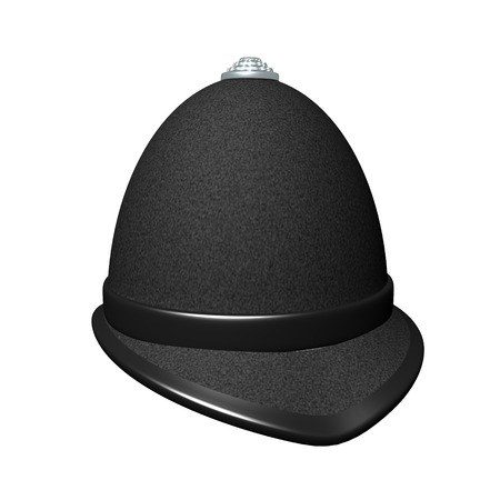 3D Rendering of british police hat. 3D rendering isolated on white.の写真素材