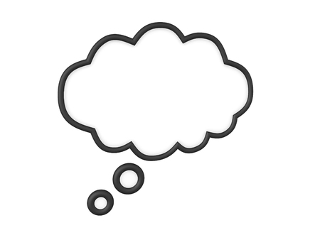 3D Rendering of thought bubble. 3D Rendering isolated on white.の写真素材