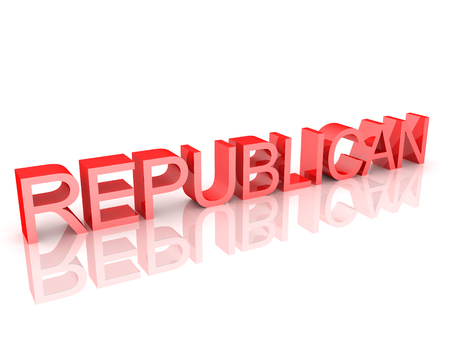 Text saying Republican. 3D Rendering isolated on white.の写真素材
