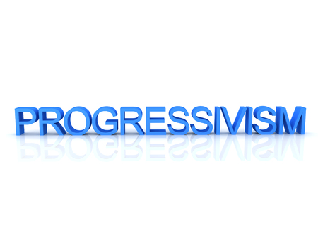 3D Rendering of text saying progressivism. 3D Rendering isolated on white.の写真素材