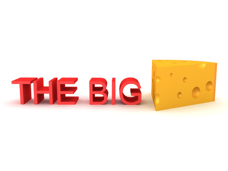 3D Rendering of image saying the big cheese. 3D Rendering isolated on white.の写真素材