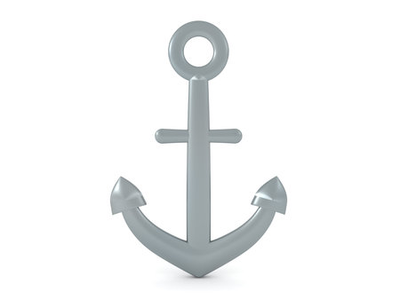 3D Rendering of an anchor. 3D Rendering isolated on white.の写真素材
