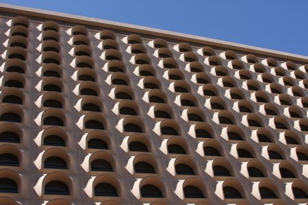 facade of a building with a lot of windows