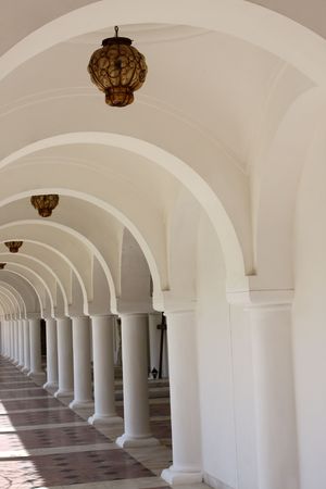 Byzantine hall from orthodox monastery near Sambata village from Transilvania.の写真素材