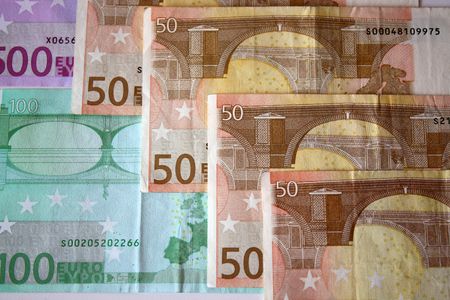 Texture of some euro banknotes.