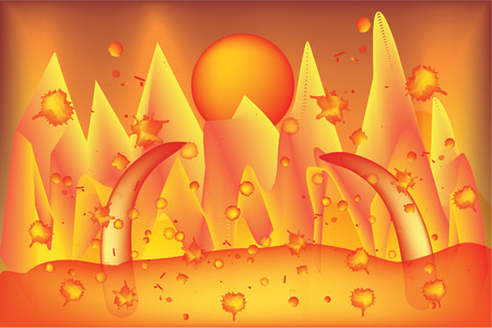 Illustration of an ancient worldのイラスト素材