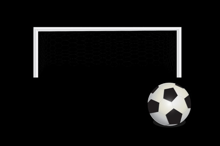 Soccer ball or football on black backgroundのイラスト素材