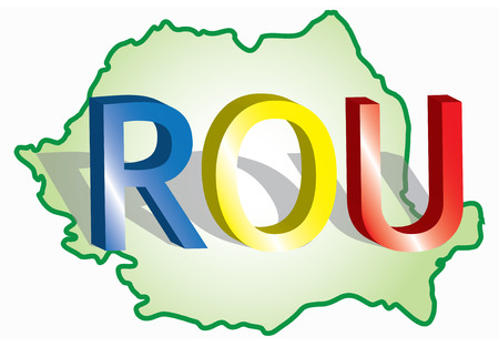 Romanian map isolated on white backgroundのイラスト素材