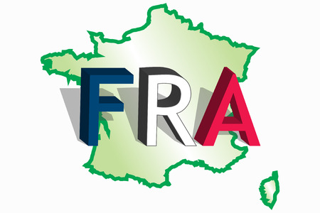 Map of France isolated on white backgroundのイラスト素材