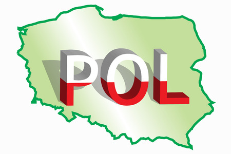 Map of Poland isolated on white backgroundのイラスト素材