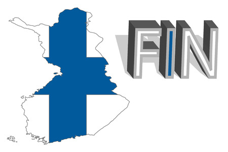 Map of Finland isolated on white backgroundのイラスト素材