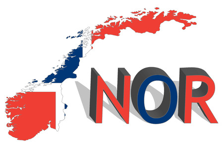 Map of Norway isolated on white backgroundのイラスト素材