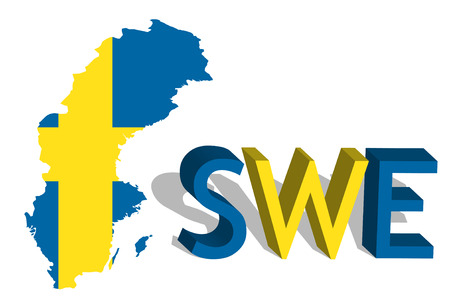 Map of Sweden isolated on white backgroundのイラスト素材
