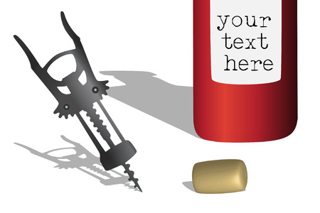 Opener with wine bottle and corkのイラスト素材