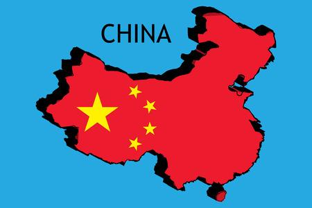 Map of China on blue backgroundのイラスト素材