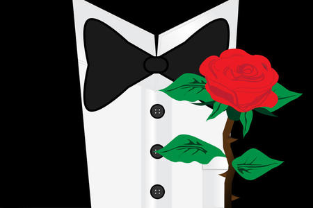 Portrait of gentleman with rose flowerのイラスト素材