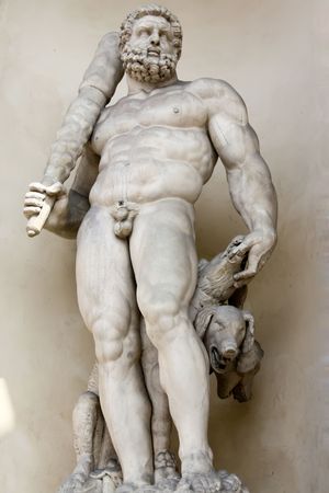 Modena 04.18.2010 - Sculpture of  nude warrior manのeditorial素材