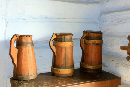 Cluj-Napoca 07.10.2010 Old dishes exposed in ethnographic museum from Cluj Napocaのeditorial素材