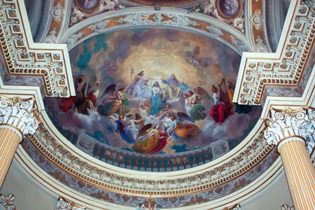 Zola Predosa 09.18.2010 - Interior with mural paints from old church from Zola Predosaのeditorial素材