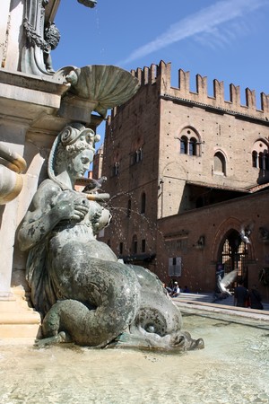 Bologna 09.12.2010 - Decorative elements of Neptune fountain from bolognaのeditorial素材