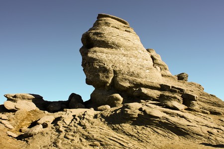 Natural eroded, sphinx from Bucegi mountainsの写真素材