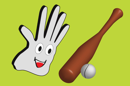 Graphic illustration of baseball equipmentのイラスト素材