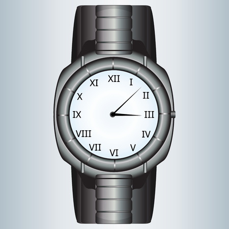 Graphic illustration of modern metallic watchのイラスト素材