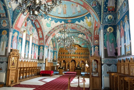 Sambata, Romania - April 04, 2009 - Scene in interior of Orthodox church from Sambataのeditorial素材