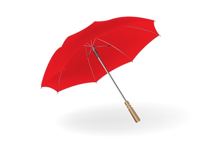 Opened red umbrella isolated on white backgroundのイラスト素材
