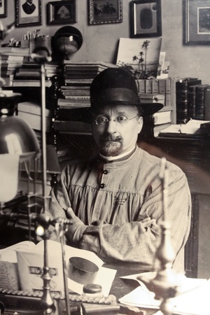 Bologna, Italy - September 14, 2010 - Very old monochromatic picture with an famous doctor al Rizzoly hospital from Bolognaのeditorial素材